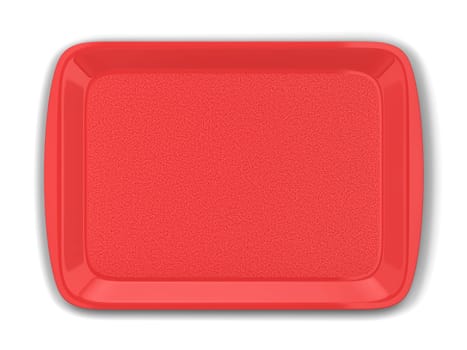 Blank plastic tray for food. 3d illustration isolated on white background