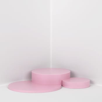 Simple podium. Showcase stand for your product. 3d illustration