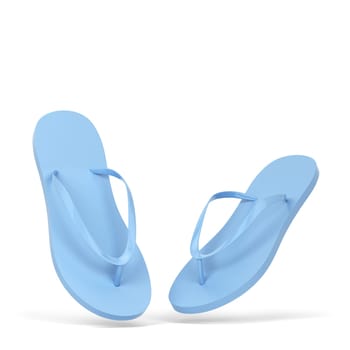 Blank pair of flip flops mockup. 3d illustration isolated on white background
