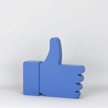 Like thumb up symbol. 3d illustration on gray background