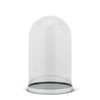 Glass dome on a stand. 3d illustration isolated on white background