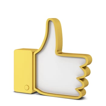 Like thumb up social network symbol. 3d illustration isolated on white background