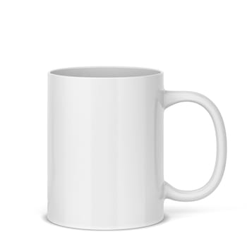 Blank mug for hot drinks. 3d illustration isolated on white background