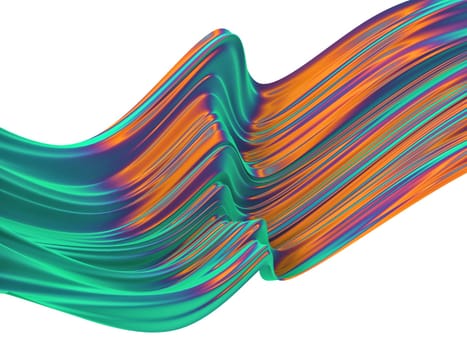 Abstract colorful ribbon shape. 3d illustration isolated on white background