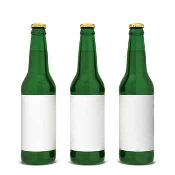 Beer bottle. 3d illustration isolated on white background