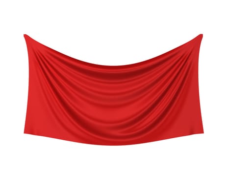 Blank cloth banner. 3d illustration isolated on white background