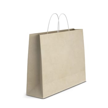 Blank shopping bag mockup. 3d illustration isolated on white background