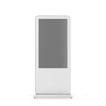 Digital screen display stand. 3d illustration isolated on white background