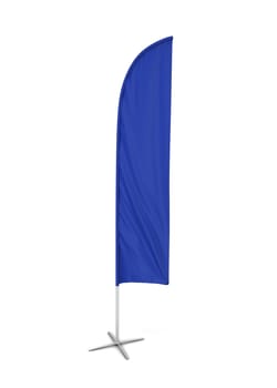 Blank feather flag banner. 3d illustration isolated on white background
