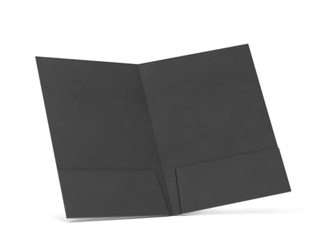 Blank paper folder mockup. 3d illustration isolated on white background