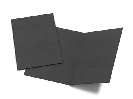 Blank paper folder mockup. 3d illustration isolated on white background