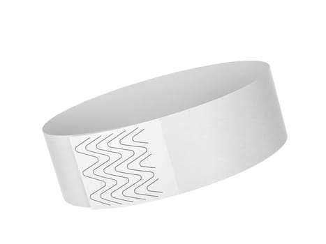 Blank paper event bracelet. 3d illustration isolated on white background