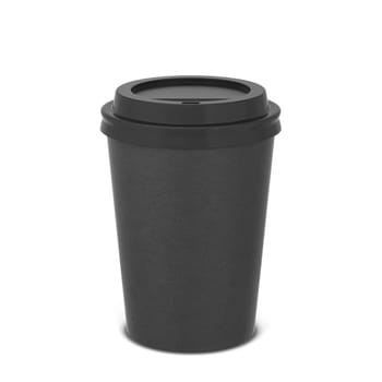 Blank paper coffee cup mock up. 3d illustration isolated on white background