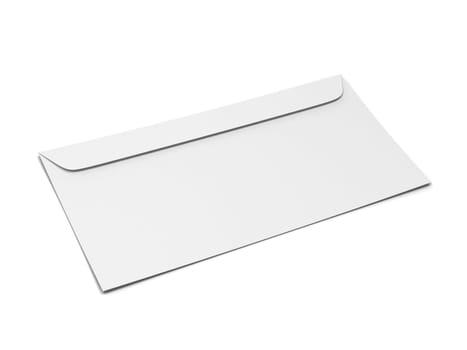 Blank paper envelope mockup. 3d illustration isolated on white background