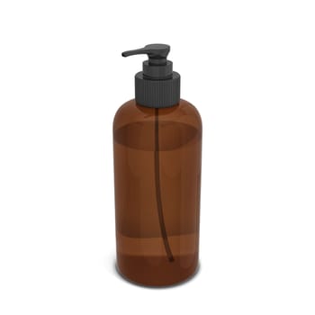 Blank bottle for liquid cosmetics. 3d illustration isolated on white background
