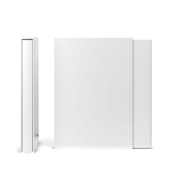 Book in a slipcase cover mockup. 3d illustration isolated on white background