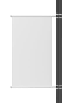 Blank pole banner mockup. 3d illustration isolated on white background
