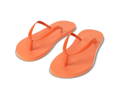 Pair of blank flip flops. 3d illustration isolated on white background