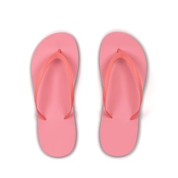 Pair of blank flip flops. 3d illustration isolated on white background