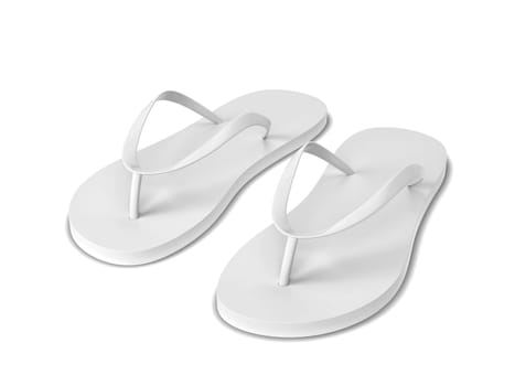 Pair of blank flip flops. 3d illustration isolated on white background
