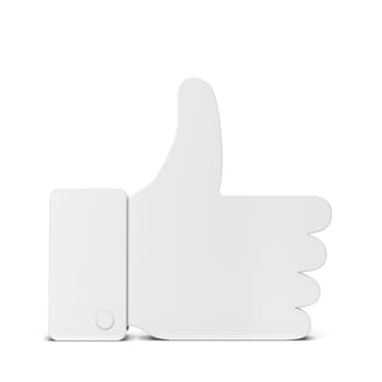 Like thumb up social network symbol. 3d illustration isolated on white background