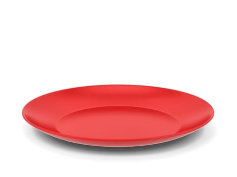 Empty plate. 3d illustration isolated on white background