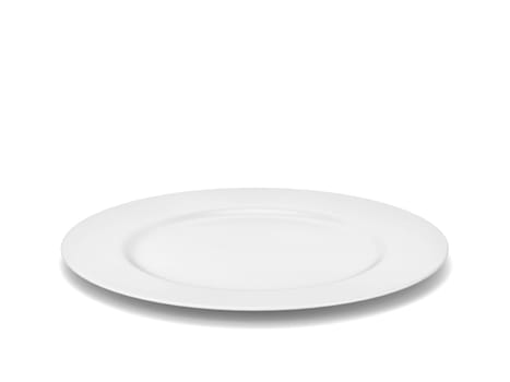 Empty plate. 3d illustration isolated on white background