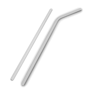 Glass straw to use instead of plastic one. 3d illustration isolated on white background