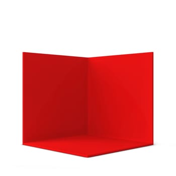 Simple trade show booth. Square corner. 3d illustration isolated on white background