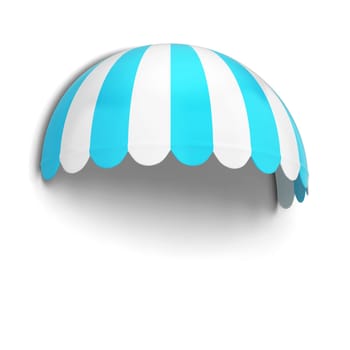 Spherical store awning. 3d illustration isolated on white background