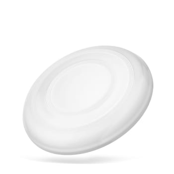 Blank frisbee mockup. 3d illustration isolated on white background