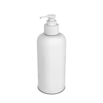 Blank bottle for liquid cosmetics. 3d illustration isolated on white background