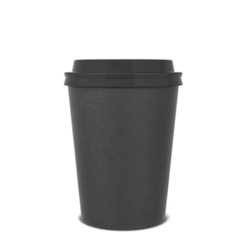Blank paper coffee cup mock up. 3d illustration isolated on white background
