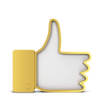 Like thumb up social network symbol. 3d illustration isolated on white background