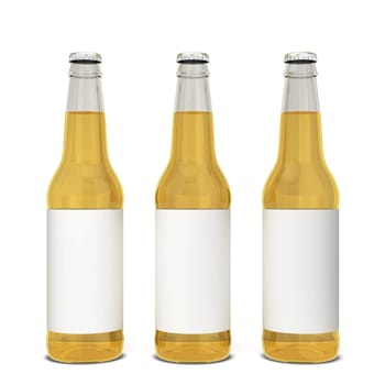 Beer bottle. 3d illustration isolated on white background