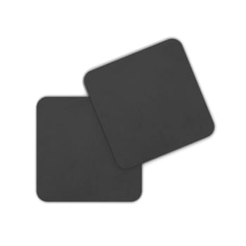 Two blank coasters mock up. 3d illustration isolated on white background