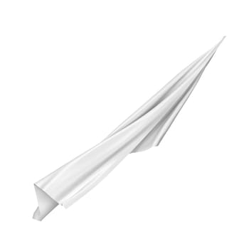 Flying piece of cloth. 3d illustration isolated on white background