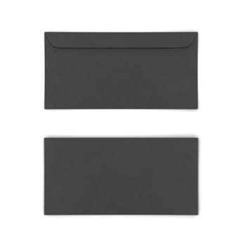 Blank paper envelope mockup. 3d illustration isolated on white background