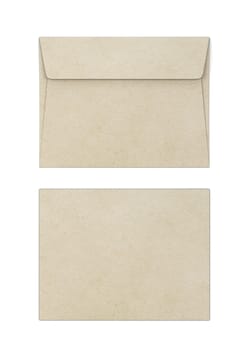 Blank paper envelope mockup. 3d illustration isolated on white background