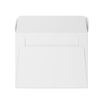 Blank paper envelope mockup. 3d illustration isolated on white background
