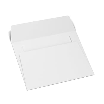 Blank paper envelope mockup. 3d illustration isolated on white background