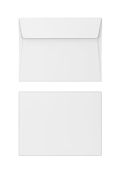 Blank paper envelope mockup. 3d illustration isolated on white background