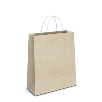 Blank shopping bag mockup. 3d illustration isolated on white background