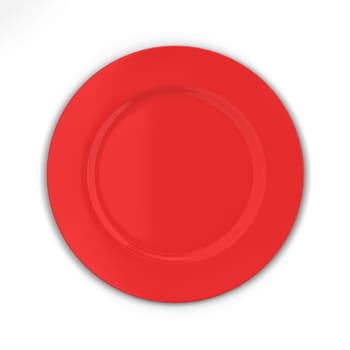 Empty plate. 3d illustration isolated on white background