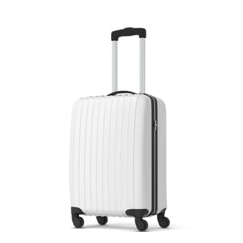 Plastic travel suitcase. 3d illustration isolated on white background