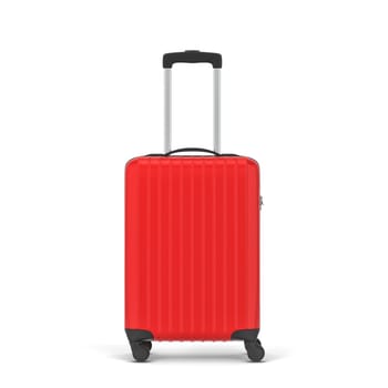Plastic travel suitcase. 3d illustration isolated on white background