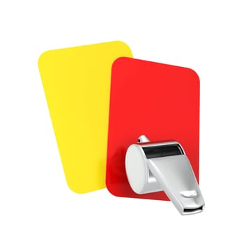 Soccer referee cards. 3d illustration isolated on white background