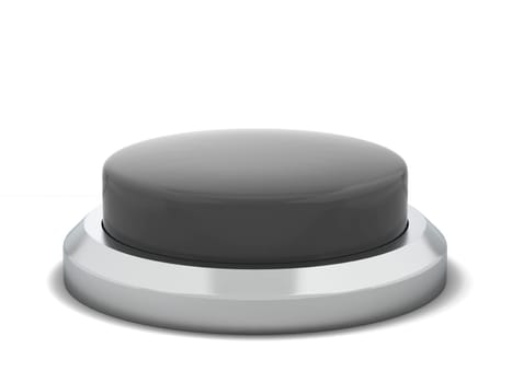 Blank round push button. 3d illustration isolated on white background