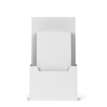 Blank brochure holder mockup. 3d illustration isolated on white background
