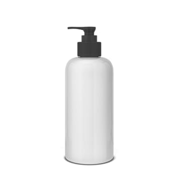 Blank bottle for liquid cosmetics. 3d illustration isolated on white background